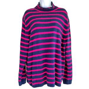 J.Crew Womens Cozy Rollneck Pullover Sweater Festive Stripe Size Extra Large